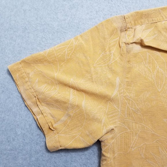 Jamaica Jaxx Shirt Mens Large Orange Hawaiian Button Up Short‎ Sleeve 100% Silk - Picture 2 of 9